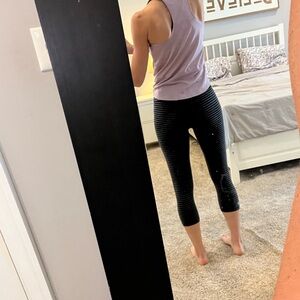 GAP Black and Gray Striped Performance Top